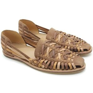 Nisolo Men's 11 Tobacco Brown Colorblock Huarache Leather Sandal NEW